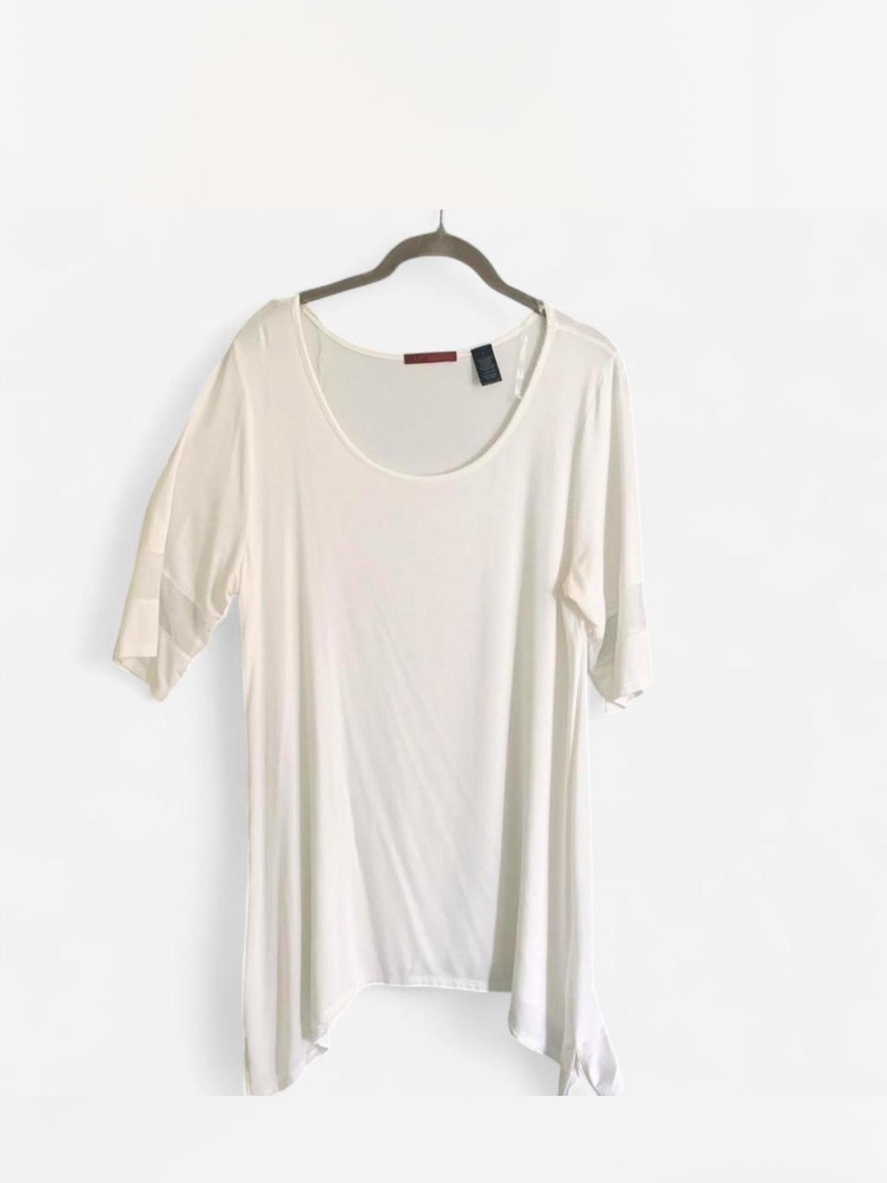 Oversized relaxed  Scoop-Neck Tunic in off white size L by Red by BKE